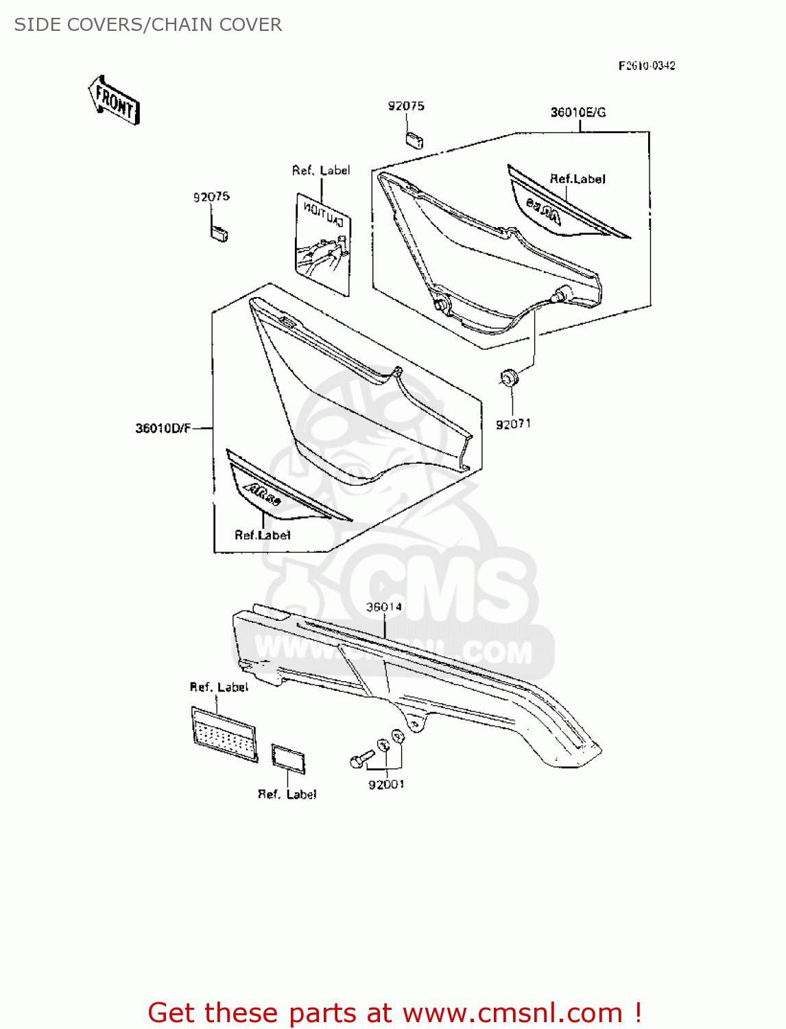 SIDE COVERS/CHAIN COVER AR50C6 1988 EUROPE UK GR