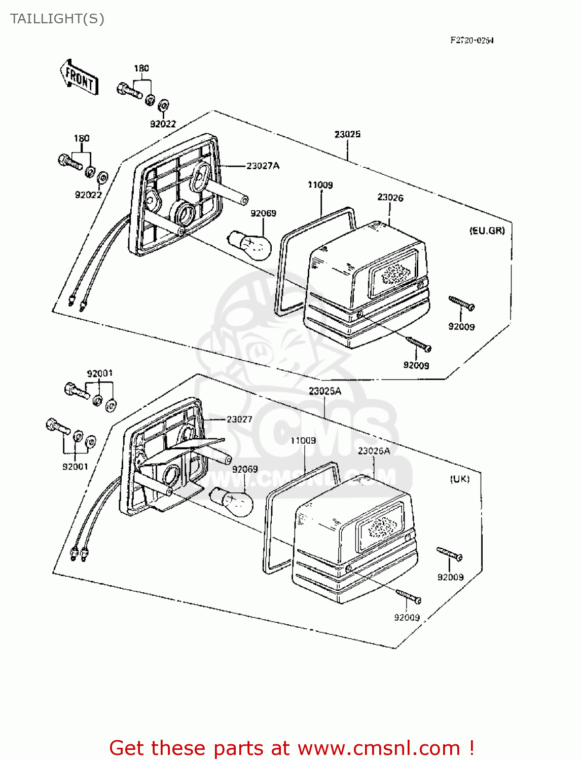 TAILLIGHT(S) AR50C6 1988 EUROPE UK GR