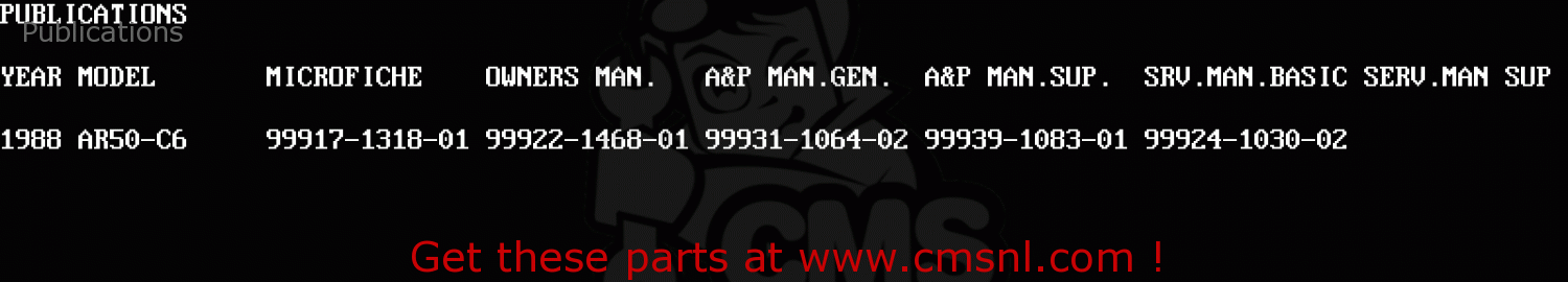 Publications AR50C6 1988 EUROPE UK GR