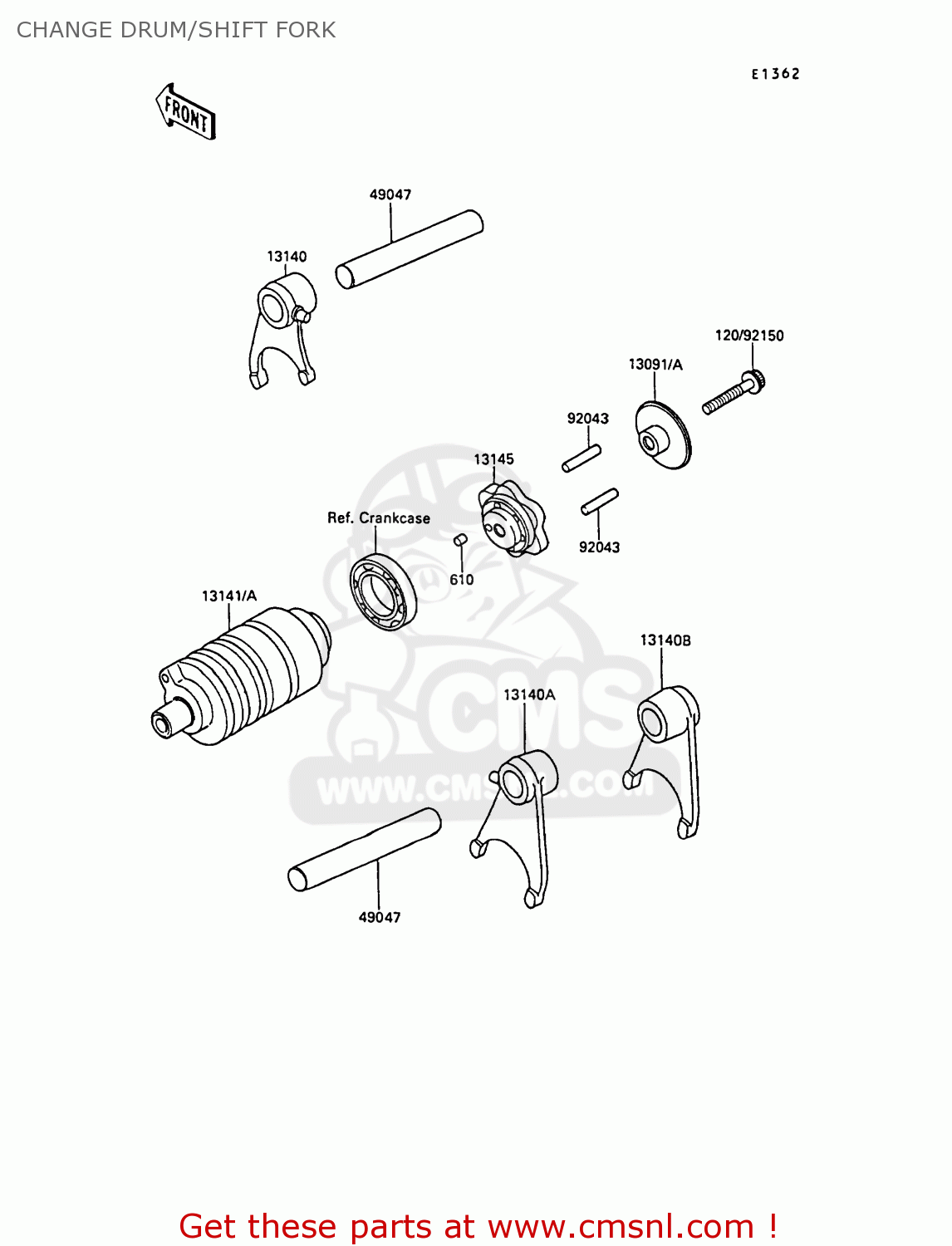 CHANGE DRUM/SHIFT FORK AR50C7 1989 EUROPE UK NL GR SA