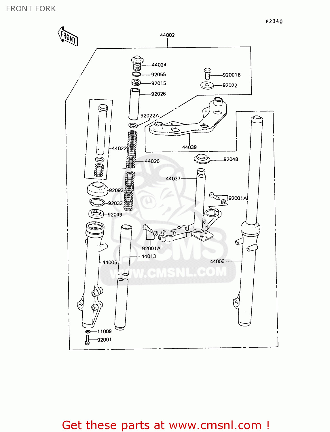 FRONT FORK AR50C7 1989 EUROPE UK NL GR SA