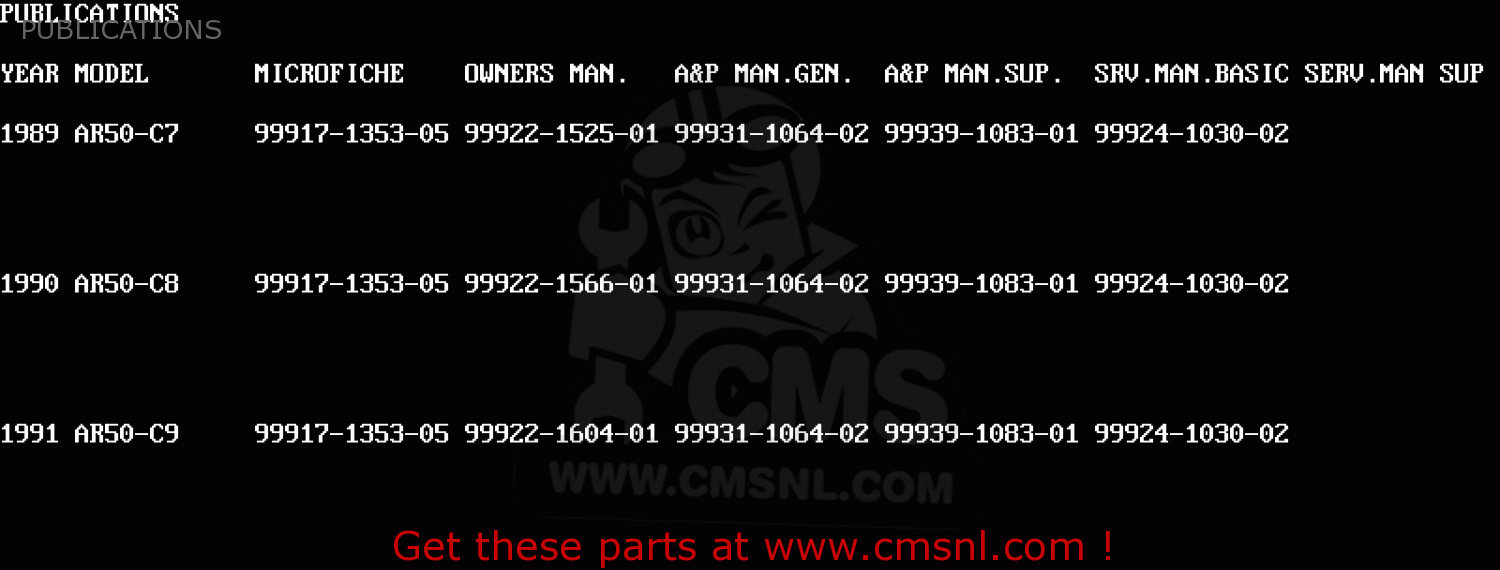PUBLICATIONS AR50C7 1989 EUROPE UK NL GR SA