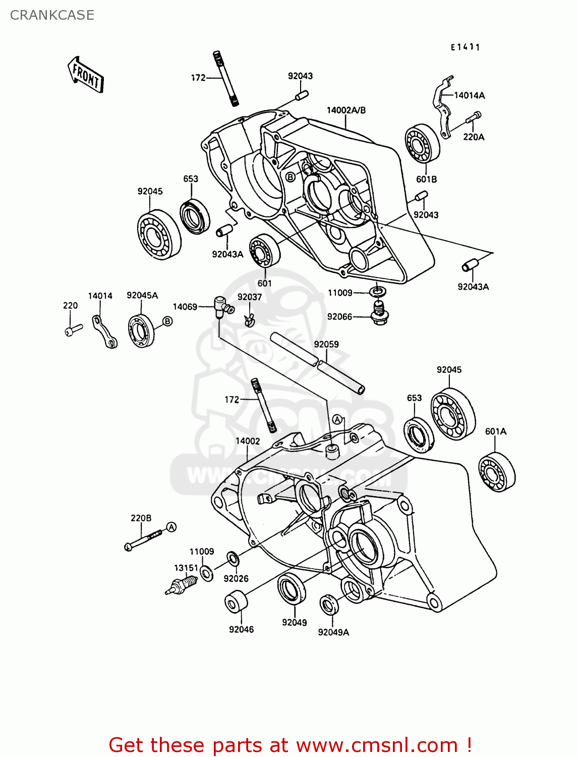 CRANKCASE AR50C8 1990 EUROPE UK NL GR SA