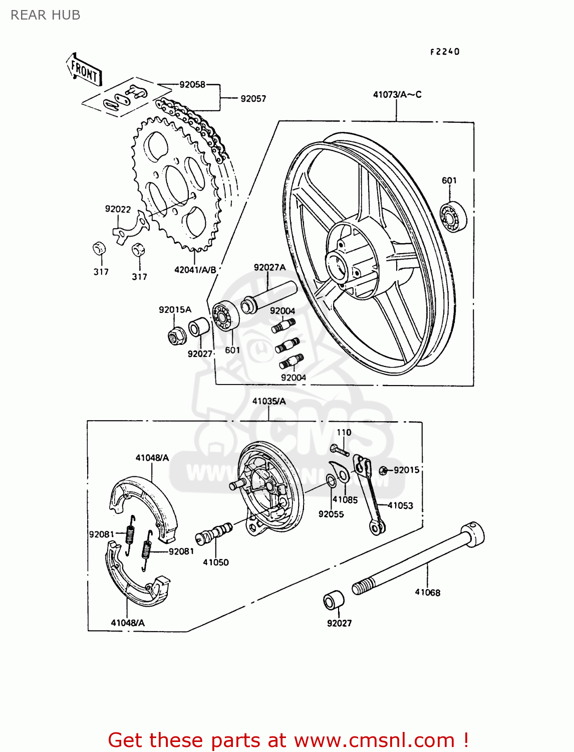 REAR HUB AR50C8 1990 EUROPE UK NL GR SA