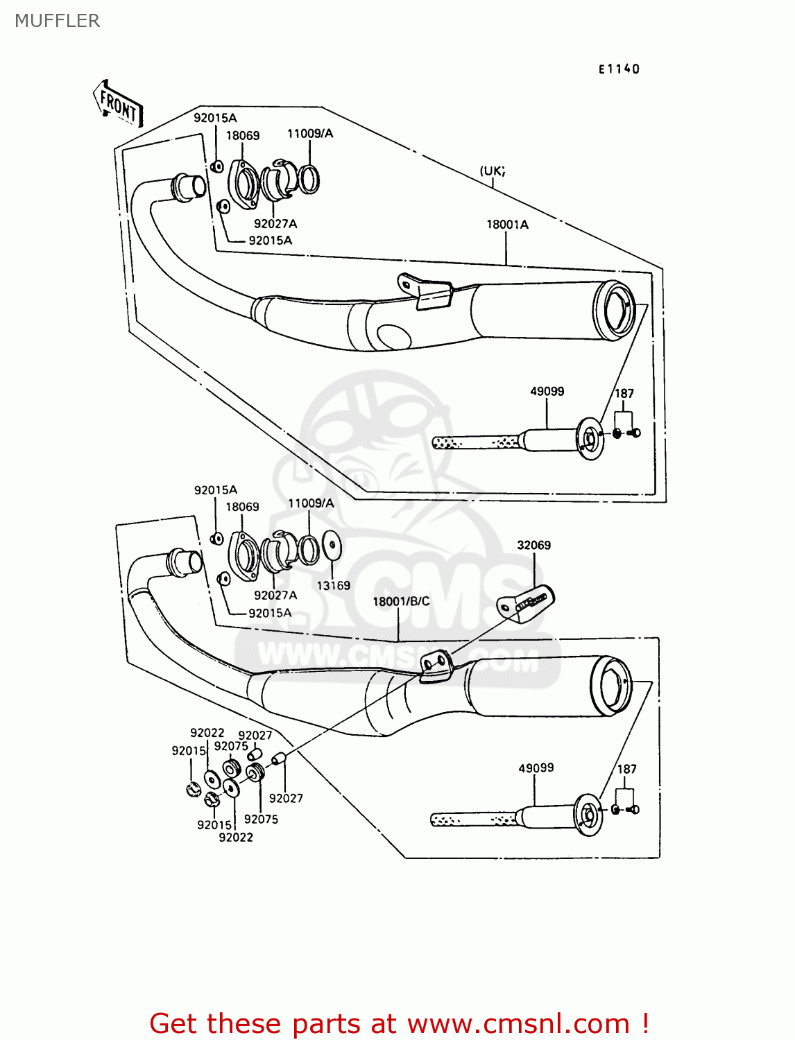 MUFFLER AR50C9 1991 EUROPE UK NL GR