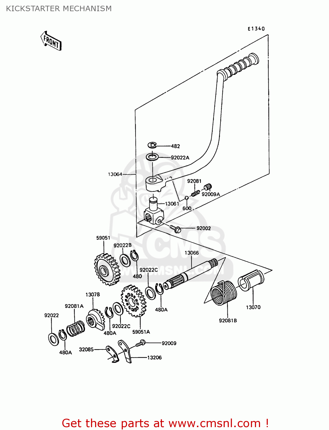 KICKSTARTER MECHANISM AR50C9 1991 EUROPE UK NL GR