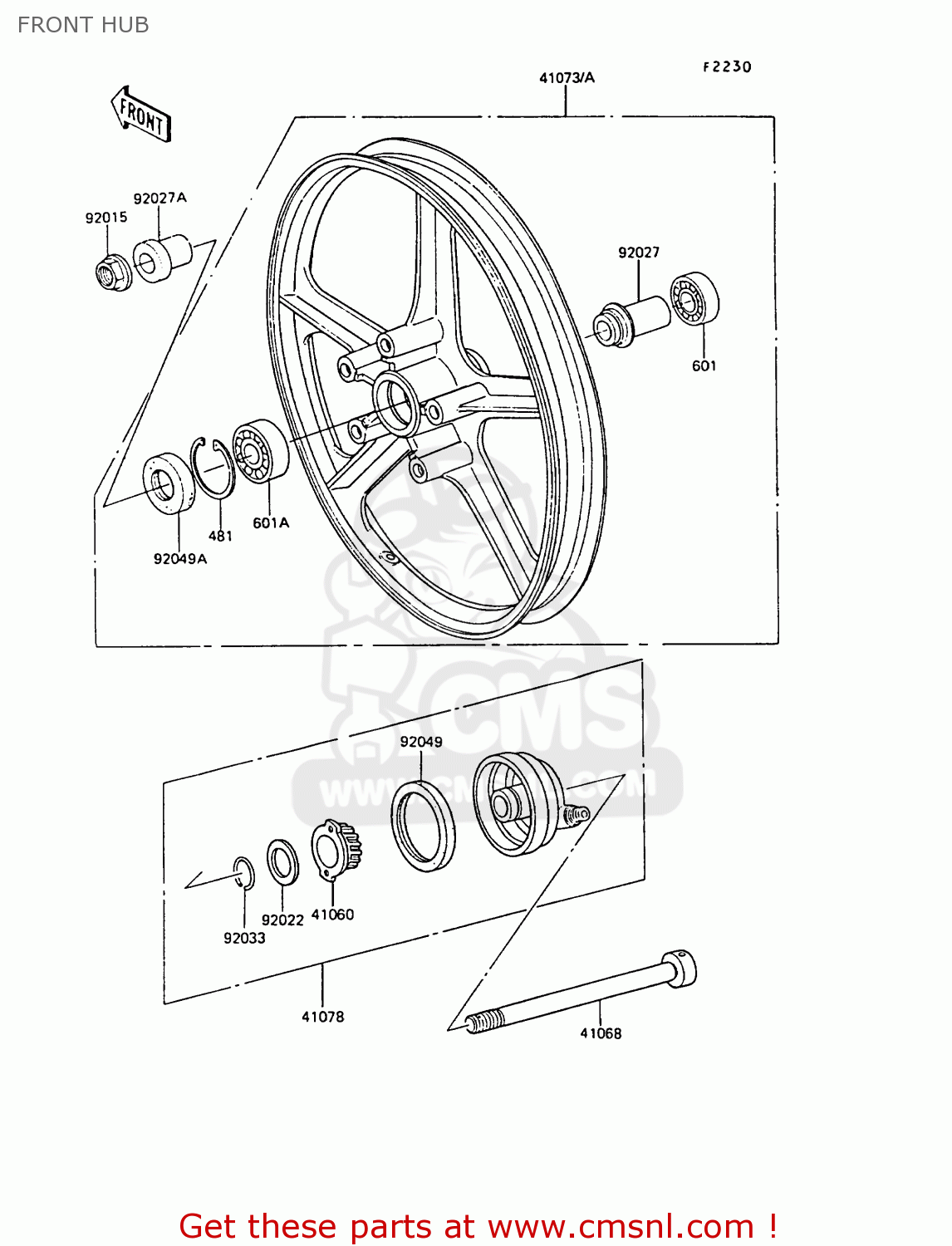 FRONT HUB AR50C9 1991 EUROPE UK NL GR