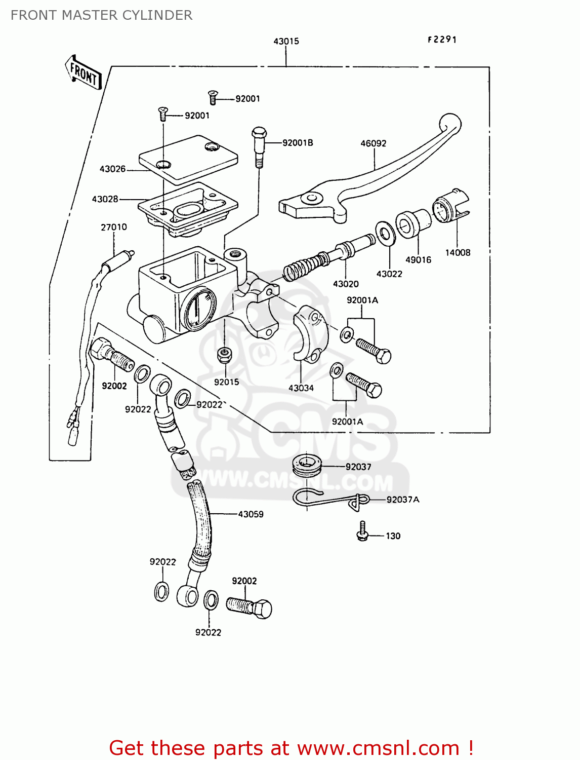 FRONT MASTER CYLINDER AR50C9 1991 EUROPE UK NL GR