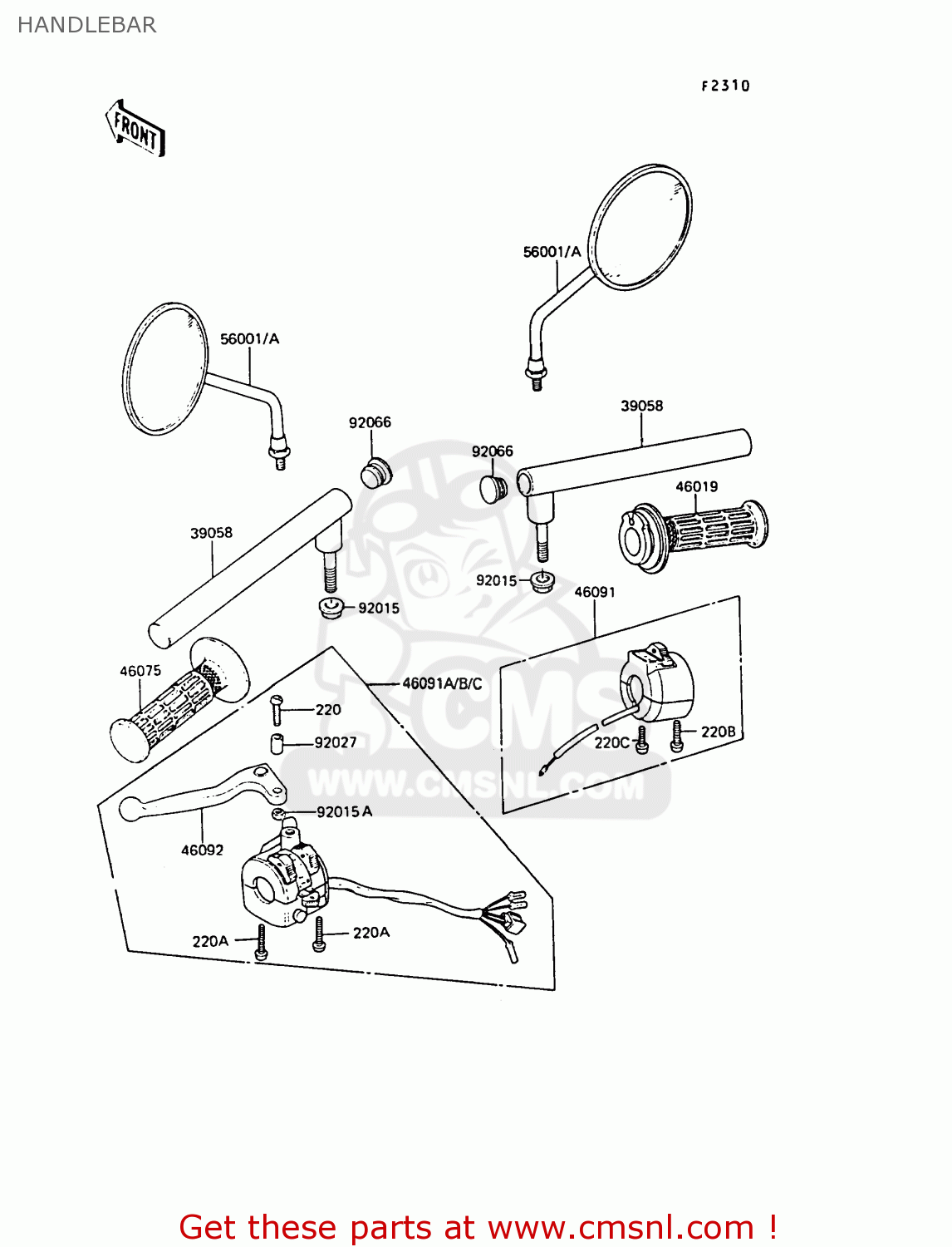 HANDLEBAR AR50C9 1991 EUROPE UK NL GR
