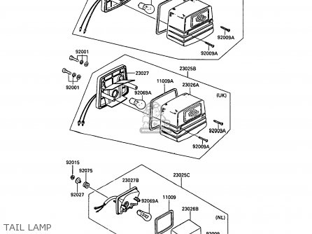 TAIL LAMP - AR50C9 1991 EUROPE UK NL GR