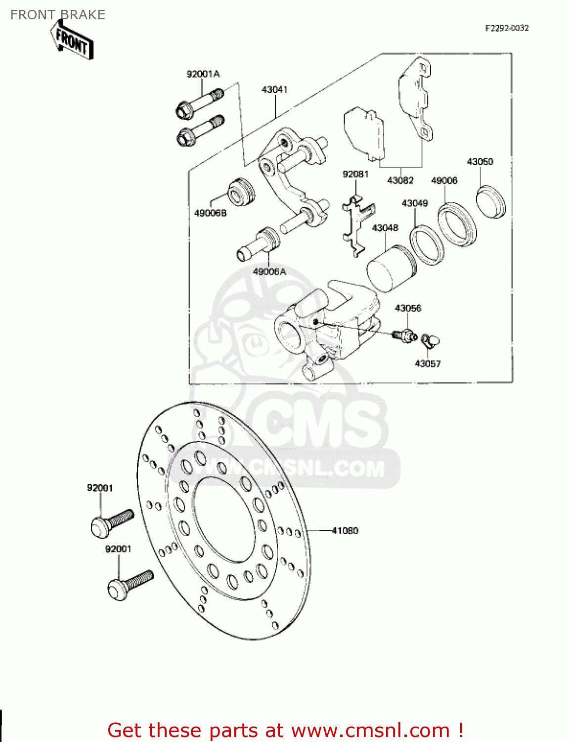 FRONT BRAKE AR80A1 1982 USA