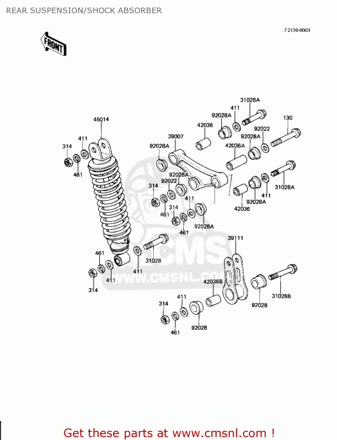 REAR SUSPENSION/SHOCK ABSORBER AR80A1 1982 USA