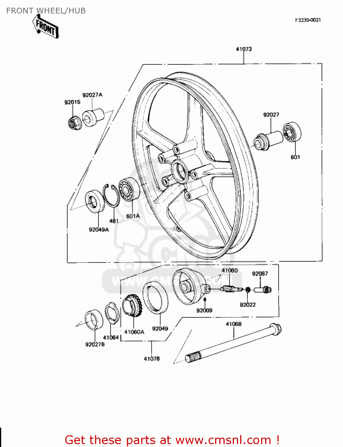 FRONT WHEEL/HUB AR80A1 1982 USA