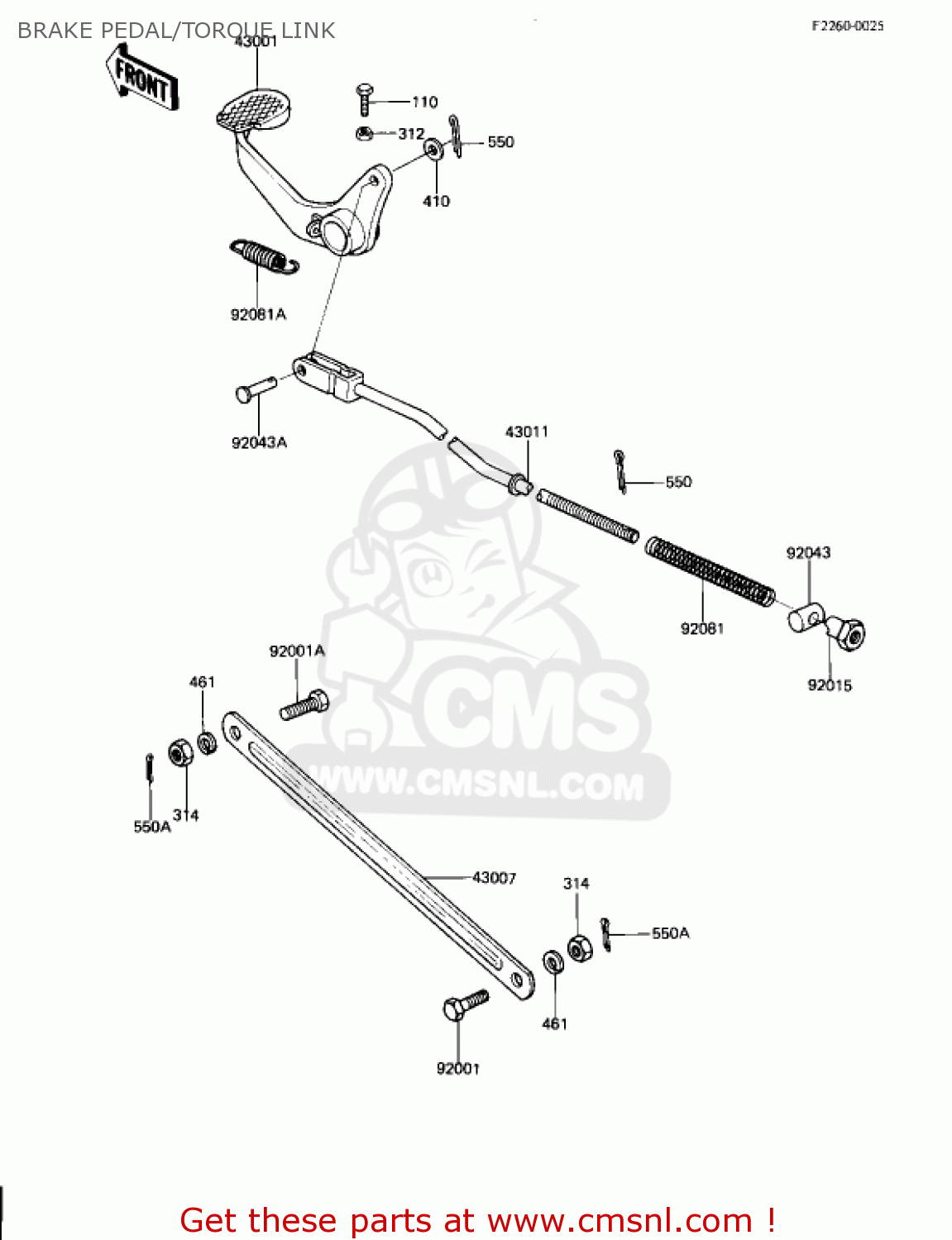 BRAKE PEDAL/TORQUE LINK AR80A1 1982 USA