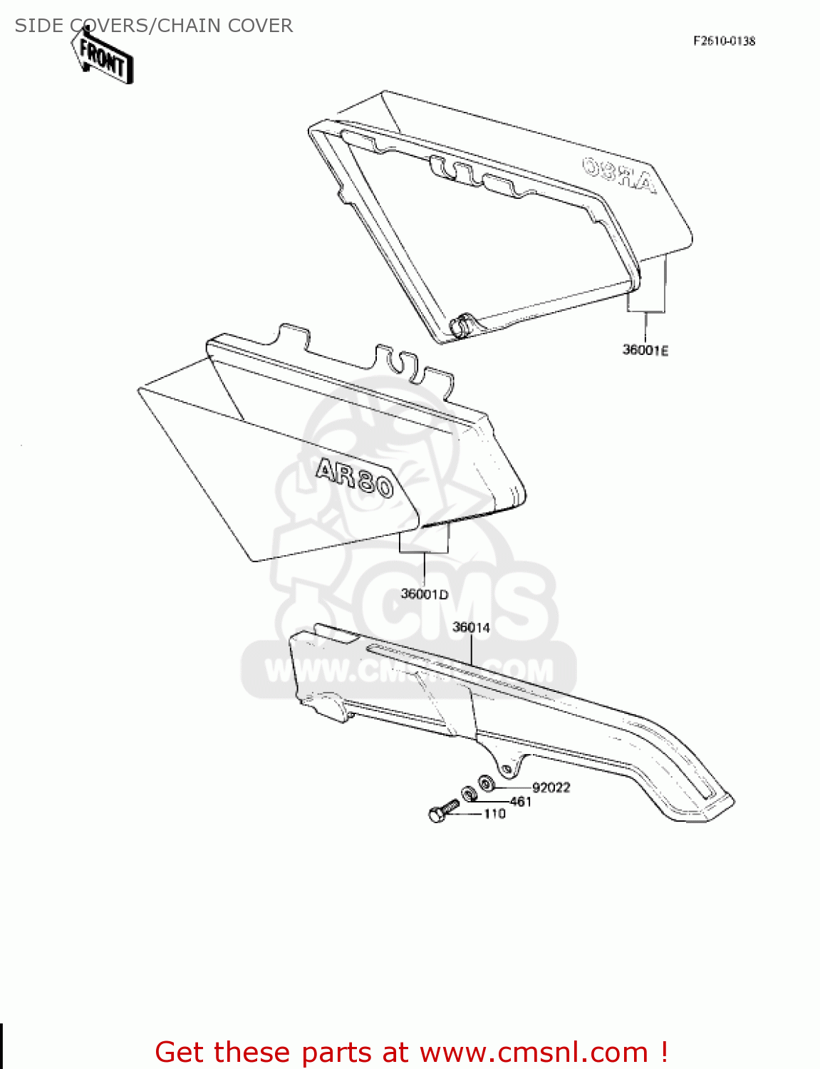 SIDE COVERS/CHAIN COVER AR80A1 1982 USA