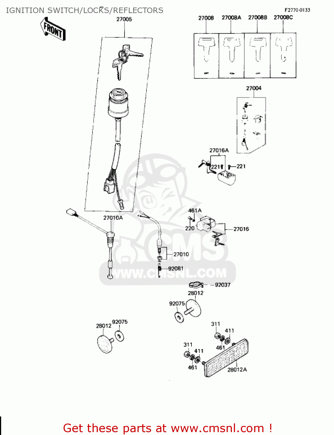 IGNITION SWITCH/LOCKS/REFLECTORS AR80A1 1982 USA