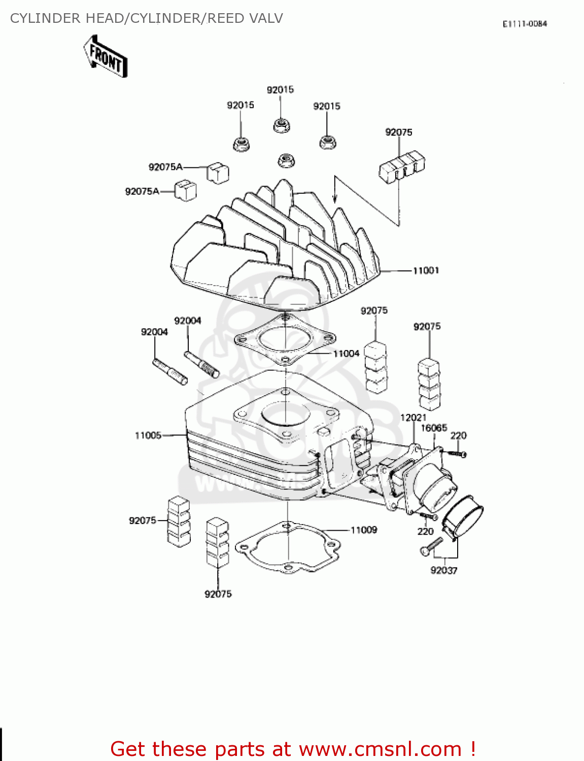 CYLINDER HEAD/CYLINDER/REED VALV AR80A1 1982 USA