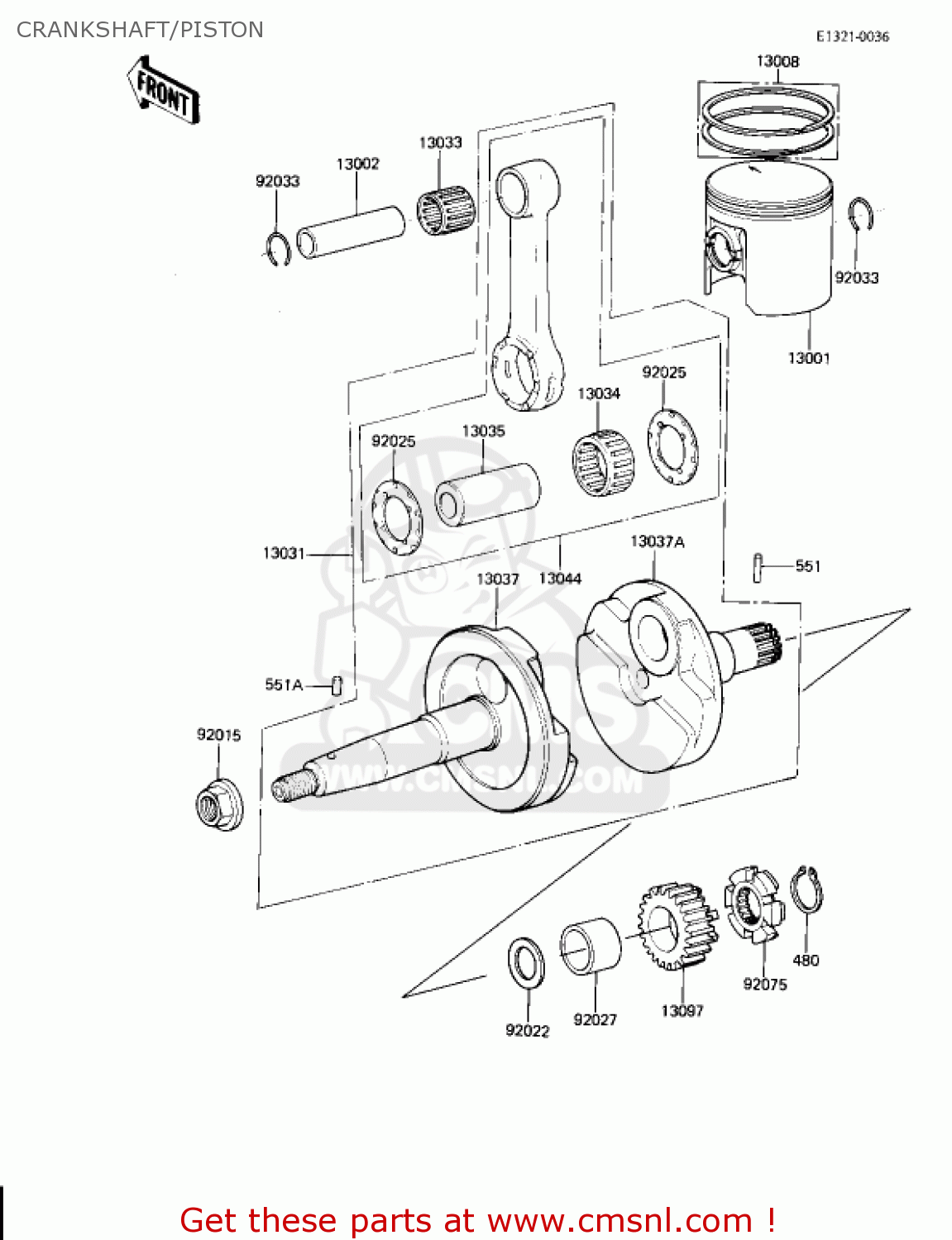 CRANKSHAFT/PISTON AR80A1 1982 USA