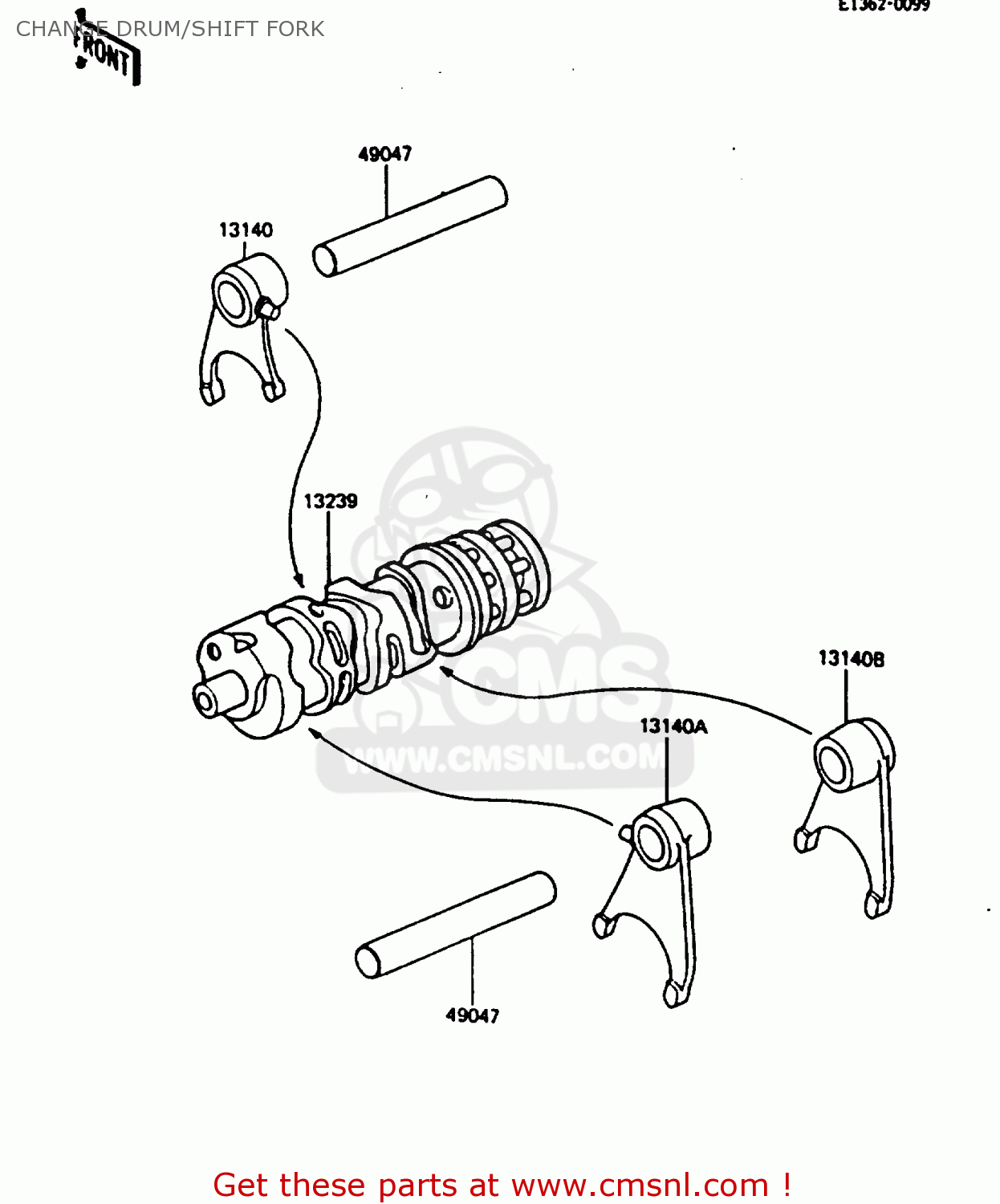 CHANGE DRUM/SHIFT FORK AR80C2 1984 USA / MPH