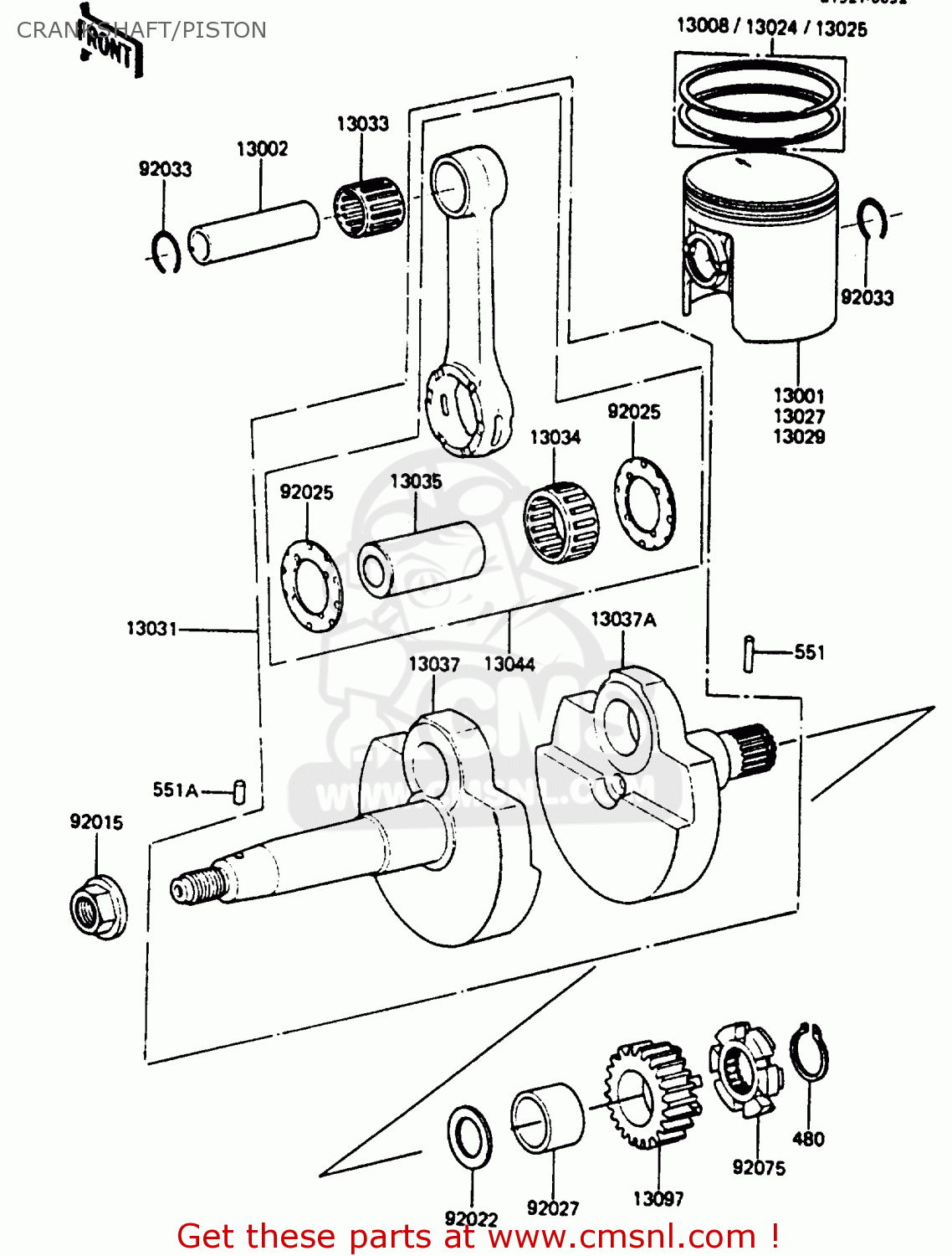CRANKSHAFT/PISTON AR80C2 1984 USA / MPH