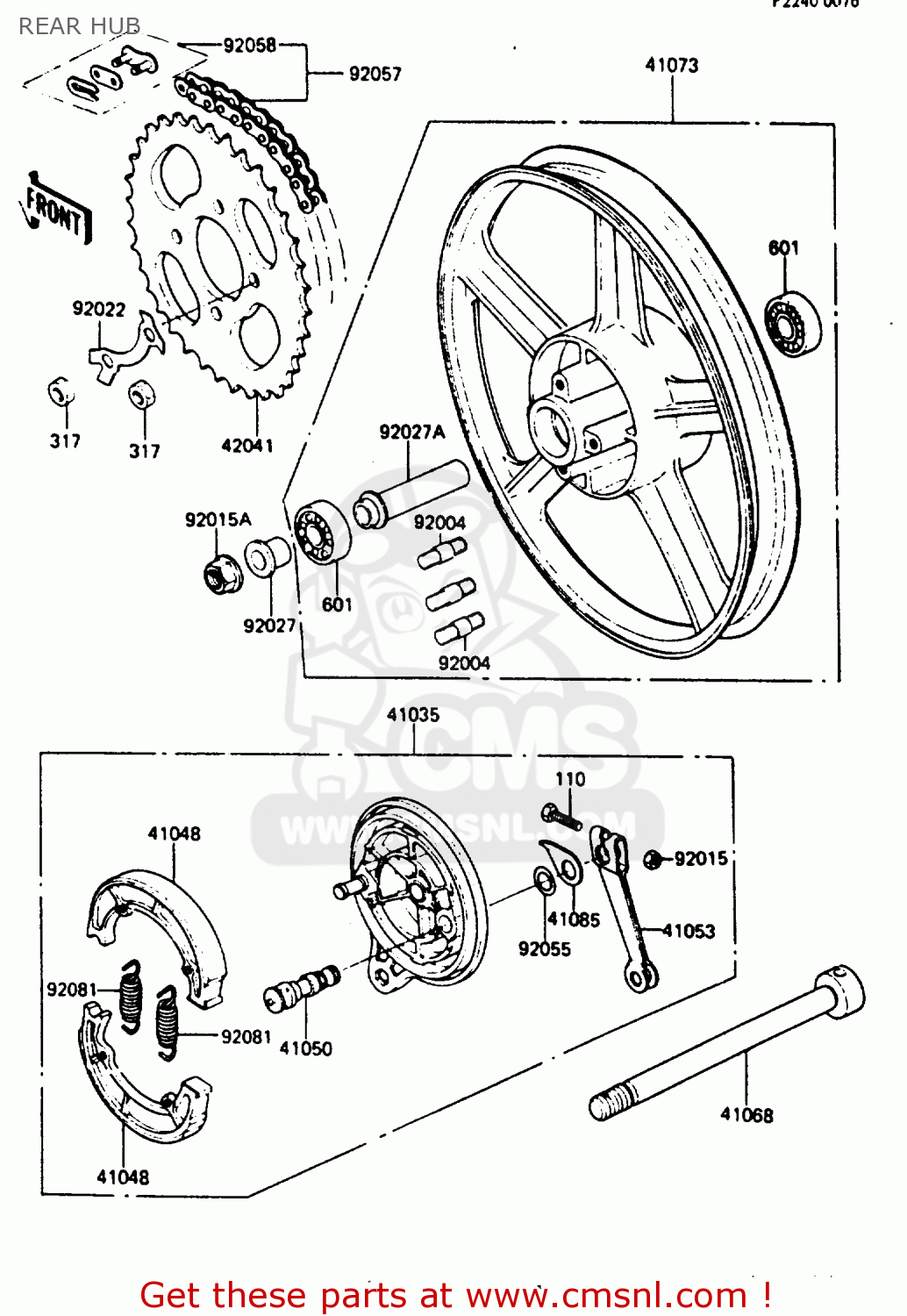 REAR HUB AR80C2 1984 USA / MPH