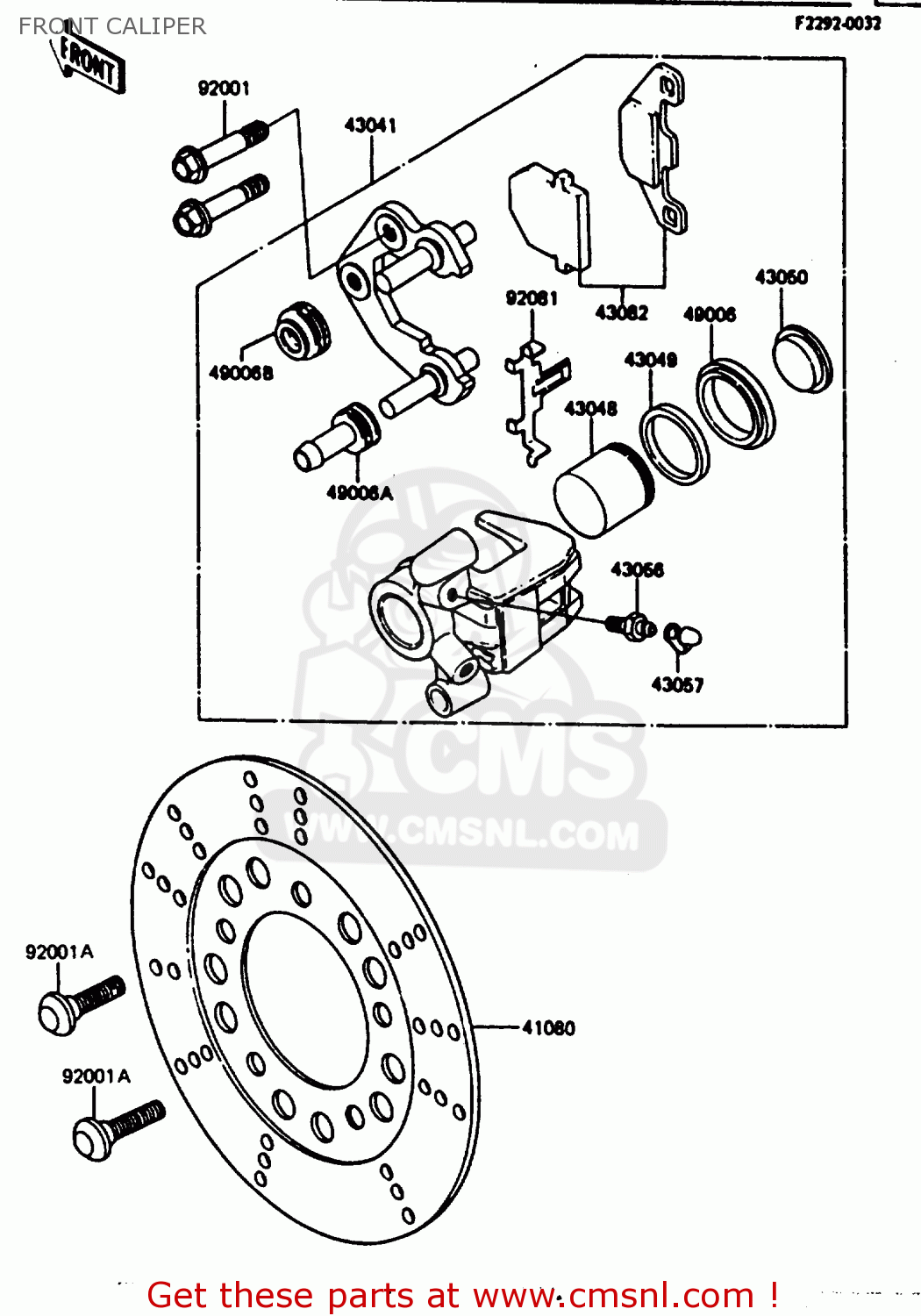 FRONT CALIPER AR80C2 1984 USA / MPH