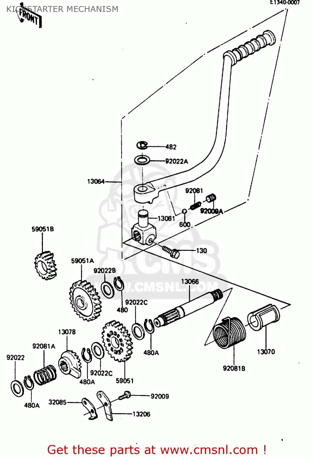 KICKSTARTER MECHANISM AR80C4 1986 USA / MPH