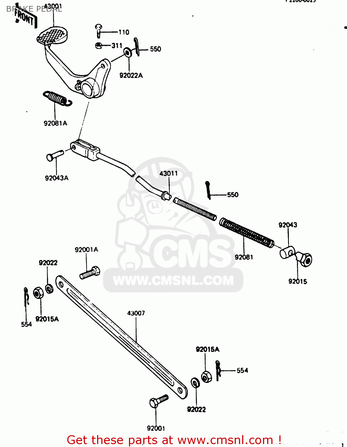 BRAKE PEDAL AR80C4 1986 USA / MPH