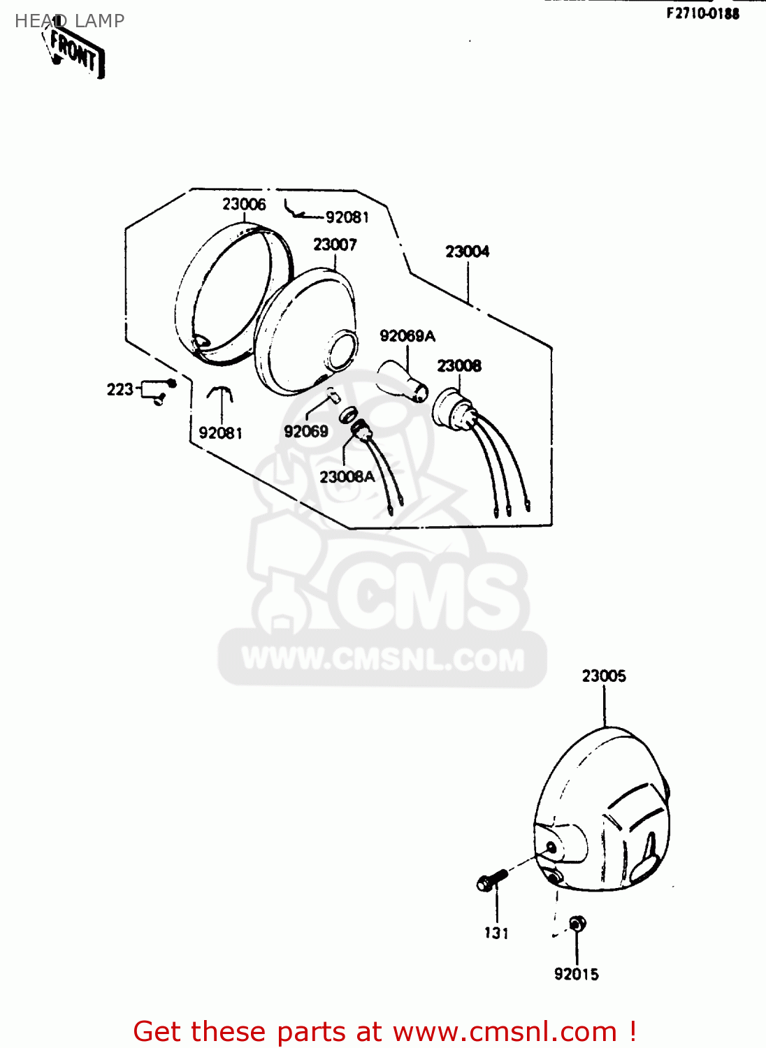 HEAD LAMP AR80C5 1987 USA / MPH