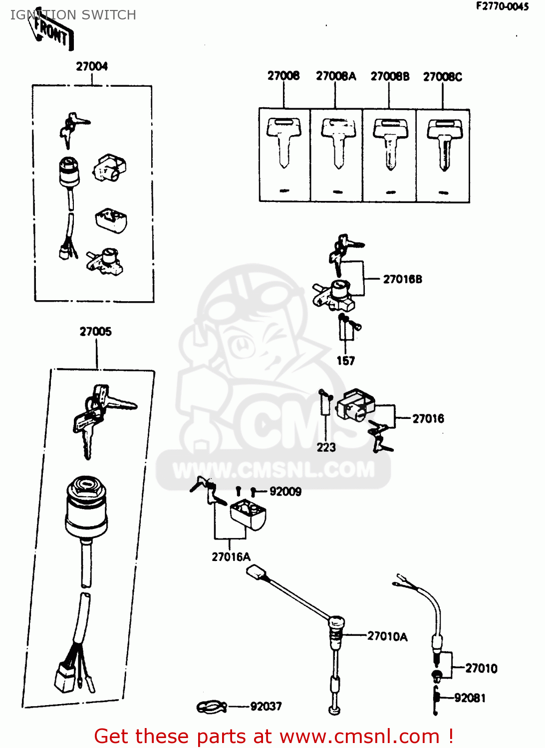 IGNITION SWITCH AR80C5 1987 USA / MPH