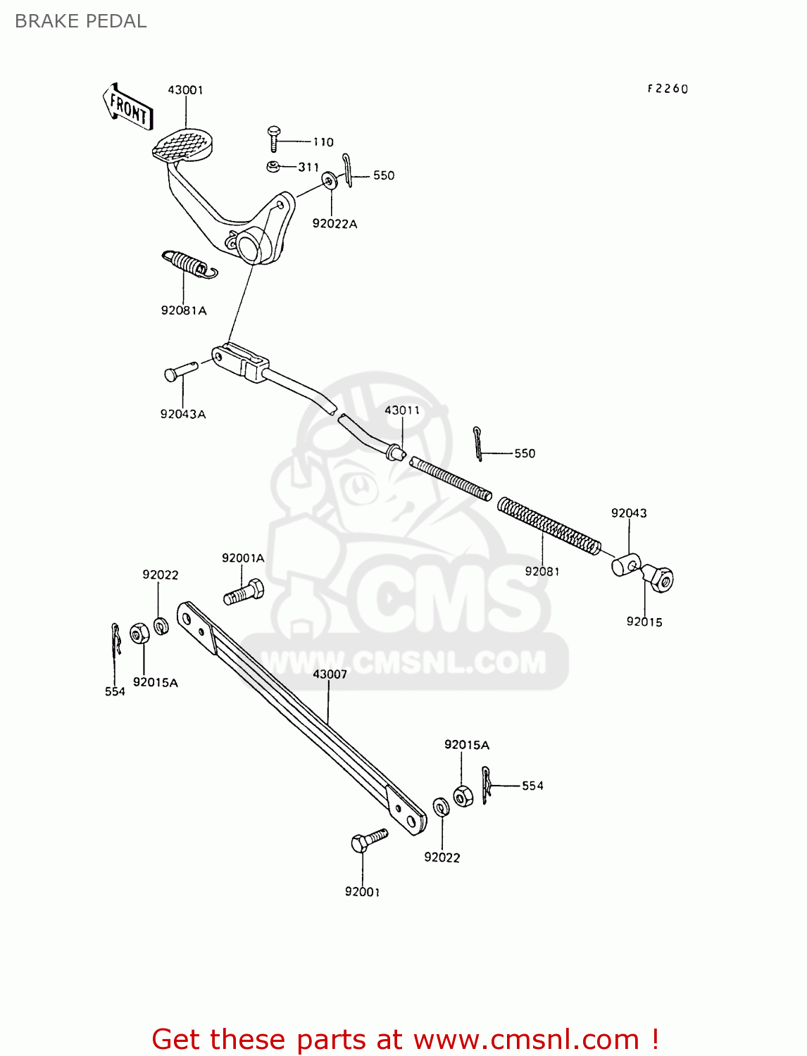 BRAKE PEDAL AR80C6 1988 UNITED KINGDOM