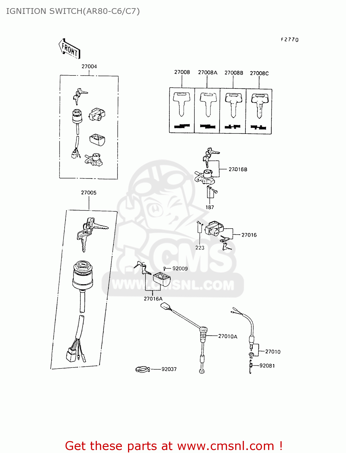 IGNITION SWITCH(AR80-C6/C7) AR80C7 1989 UNITED KINGDOM