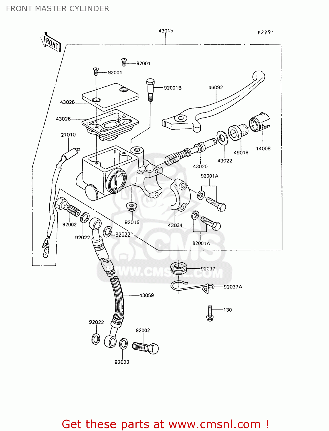 FRONT MASTER CYLINDER AR80C8 1990 UNITED KINGDOM