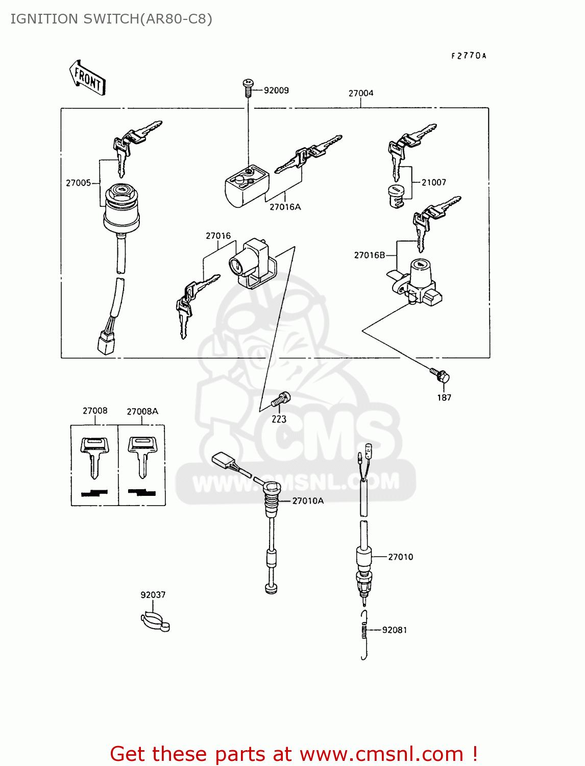 IGNITION SWITCH(AR80-C8) AR80C8 1990 UNITED KINGDOM