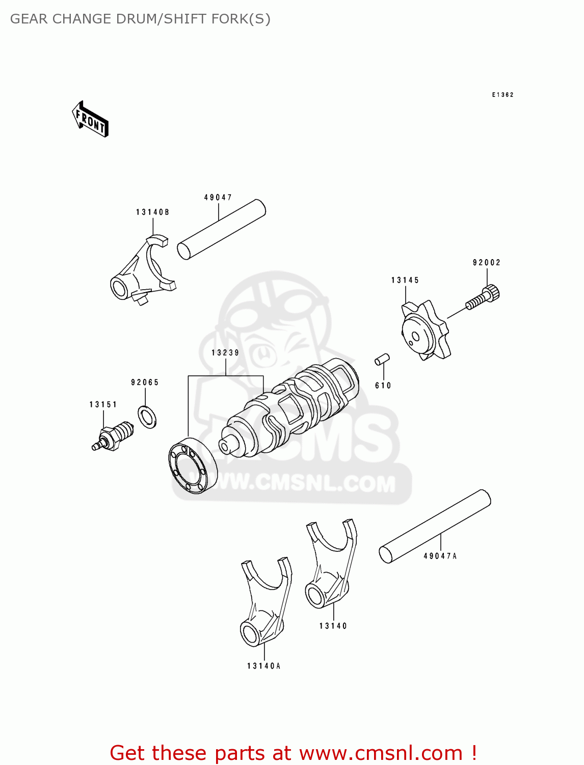GEAR CHANGE DRUM/SHIFT FORK(S) BJ250A3 ESTRELLA 1995 FG