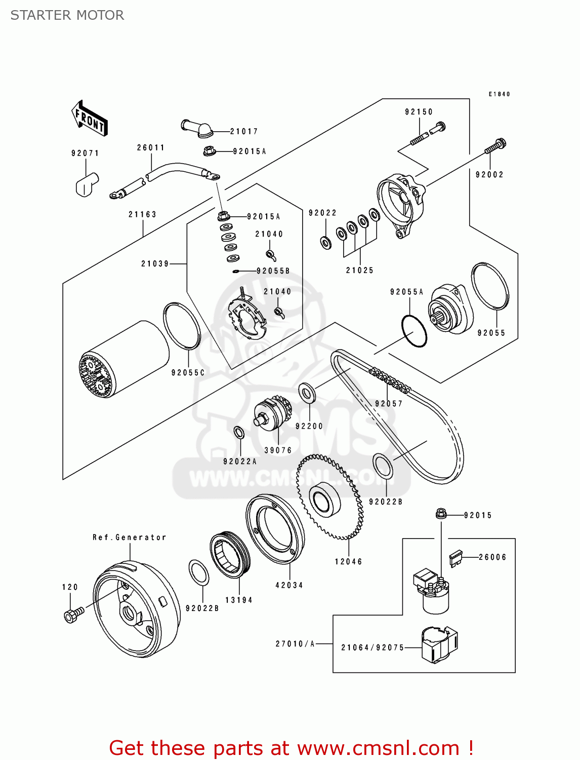 STARTER MOTOR BJ250A3 ESTRELLA 1995 FG