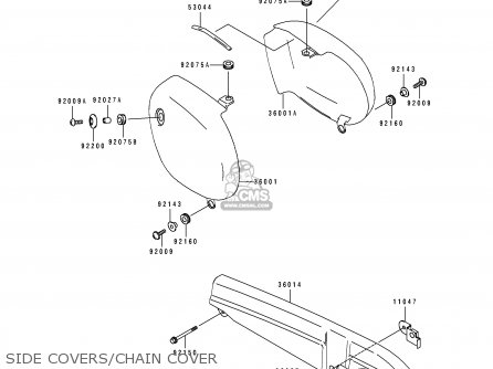 SIDE COVERS/CHAIN COVER - BJ250A3 ESTRELLA 1995 FG