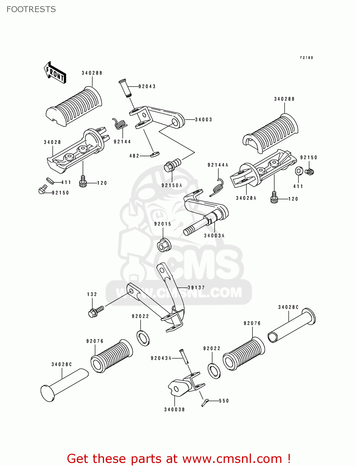 FOOTRESTS BJ250C2 ESTRELLA 1996 FRANCE NL AR FG