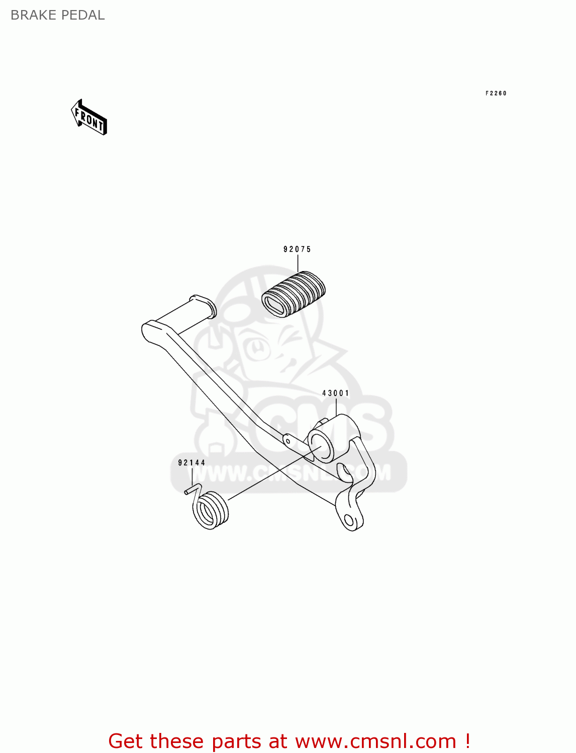 BRAKE PEDAL BJ250C2 ESTRELLA 1996 FRANCE NL AR FG