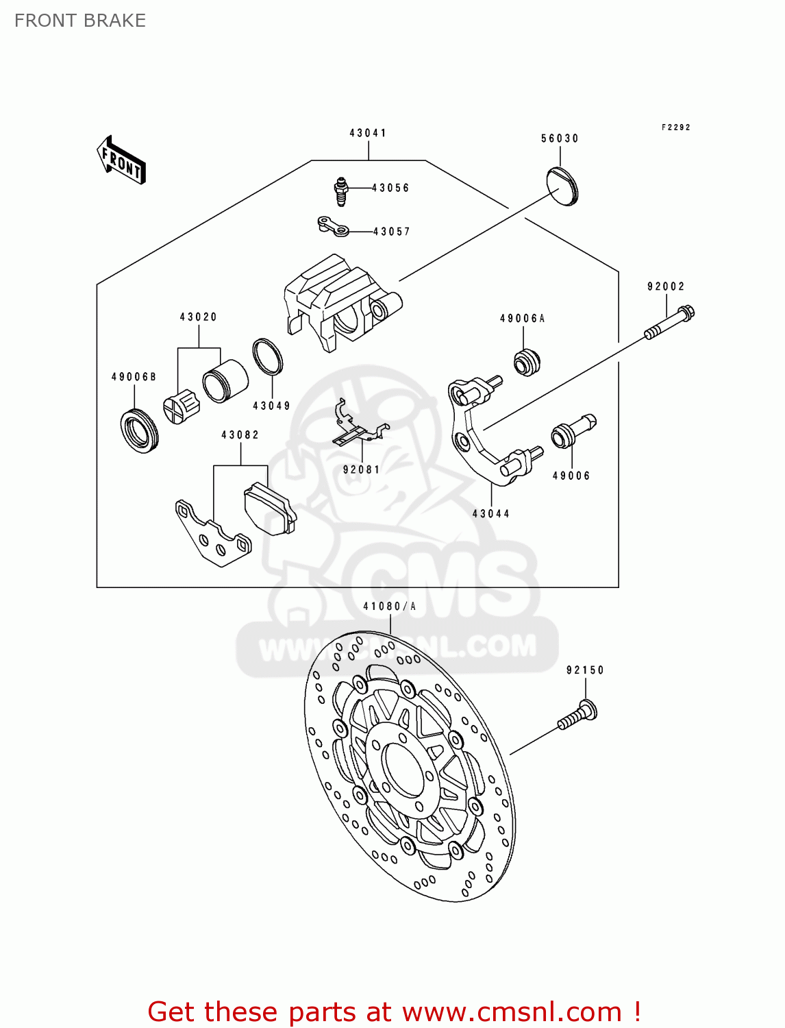 FRONT BRAKE BJ250C2 ESTRELLA 1996 FRANCE NL AR FG