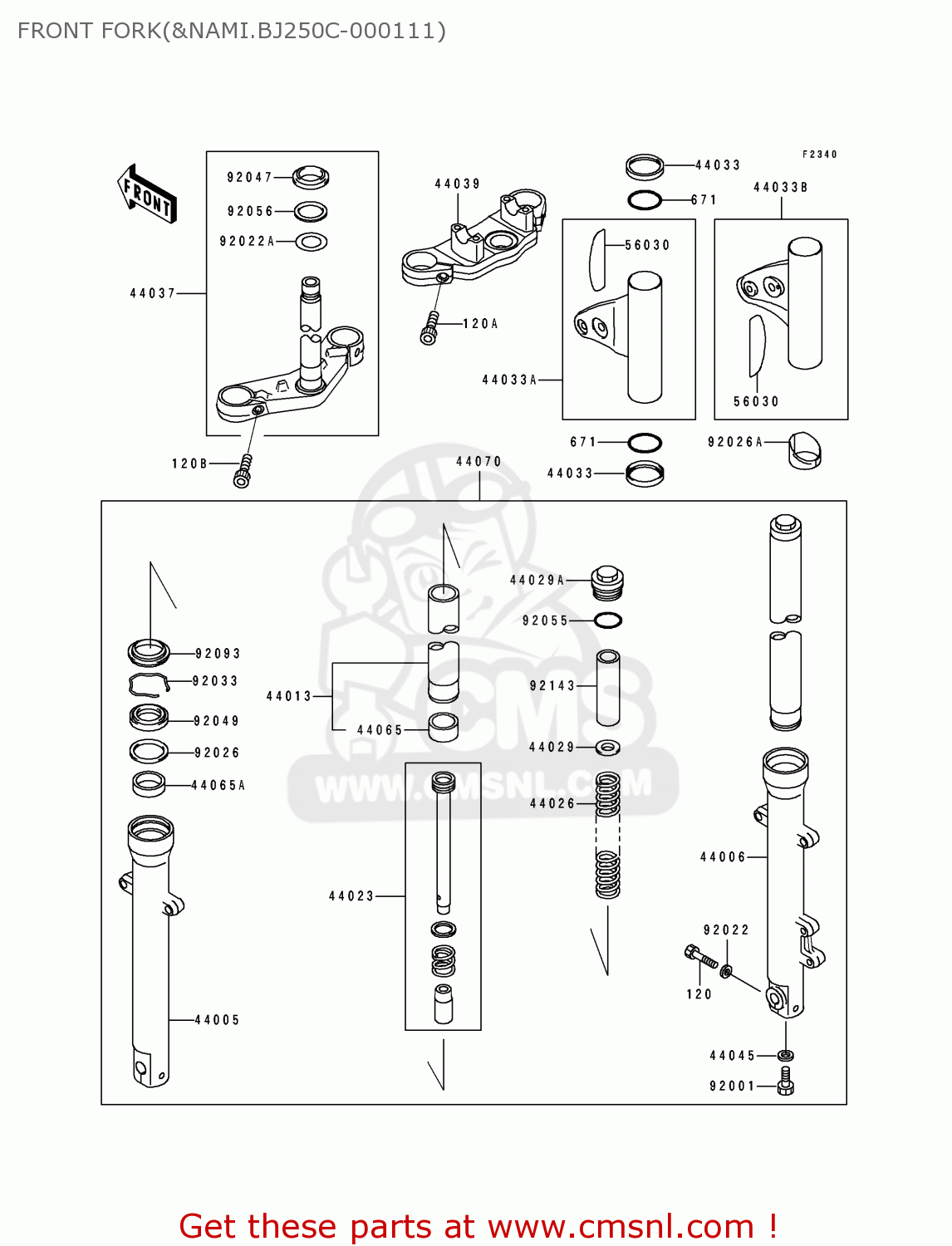 FRONT FORK(&NAMI.BJ250C-000111) BJ250C2 ESTRELLA 1996 FRANCE NL AR FG