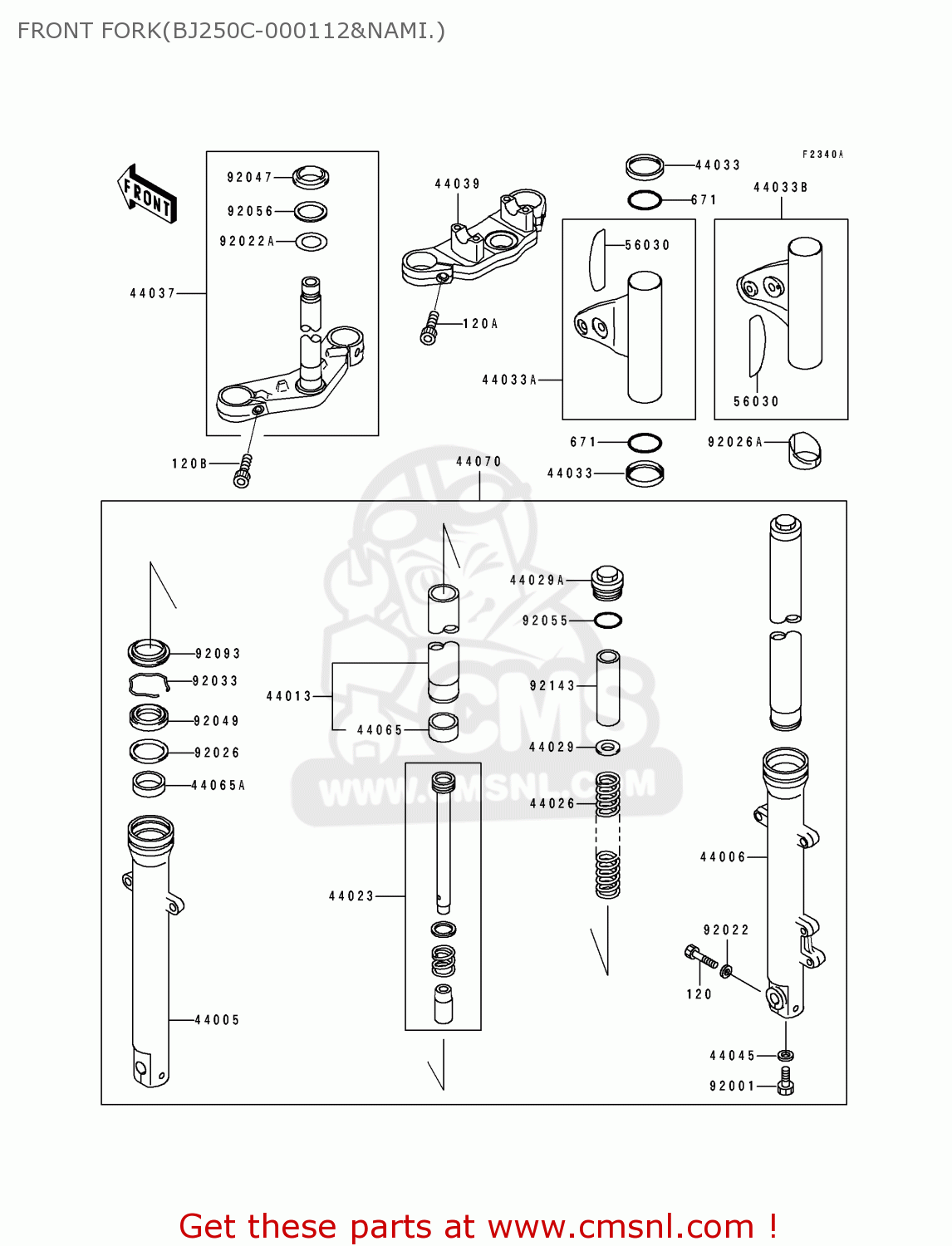 FRONT FORK(BJ250C-000112&NAMI.) BJ250C2 ESTRELLA 1996 FRANCE NL AR FG