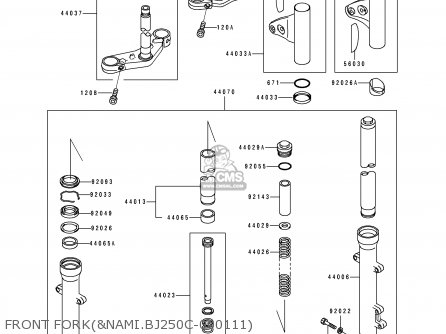 FRONT FORK(&NAMI.BJ250C-000111) - BJ250C2 ESTRELLA 1996 FRANCE NL AR FG
