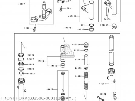FRONT FORK(BJ250C-000112&NAMI.) - BJ250C2 ESTRELLA 1996 FRANCE NL AR FG