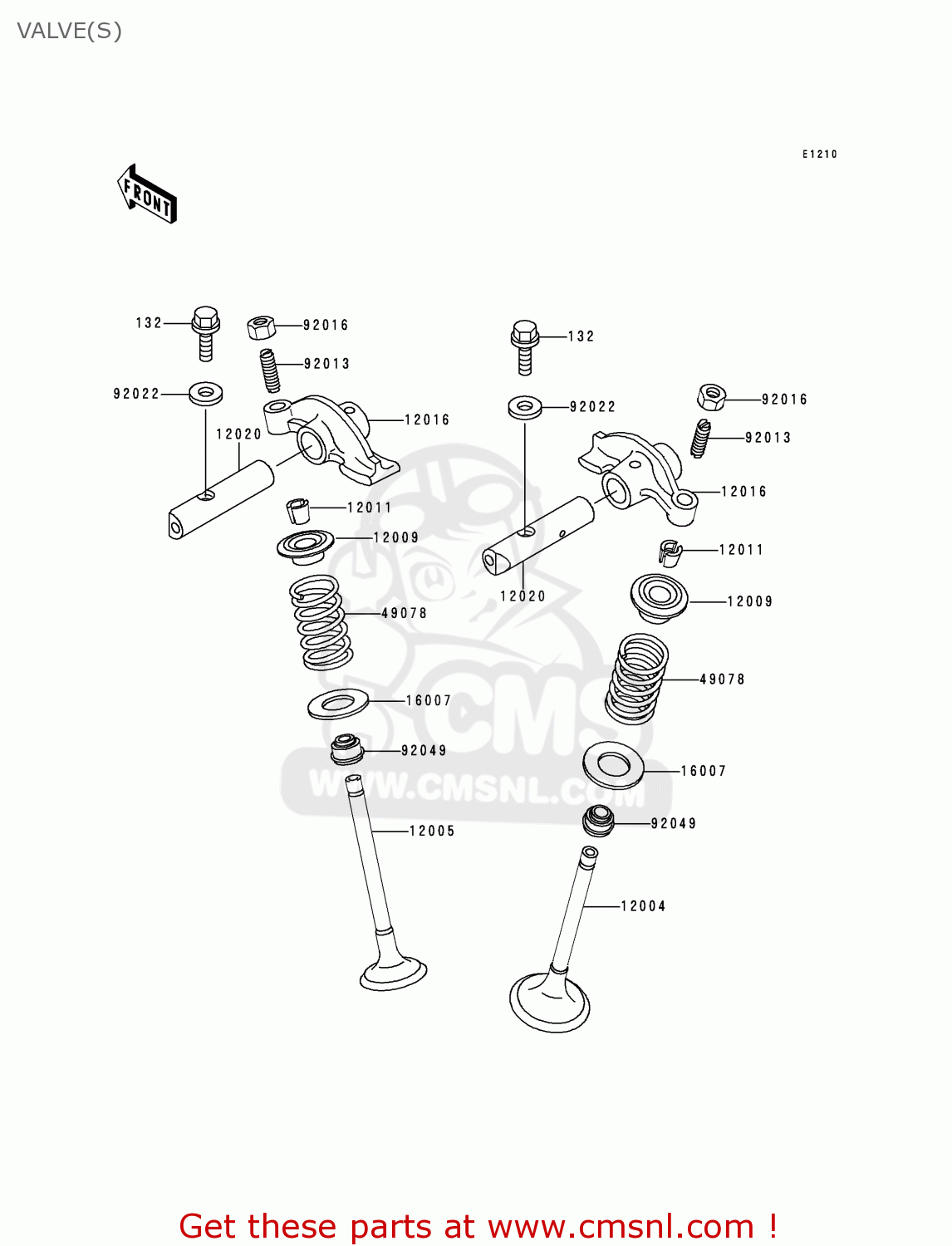 VALVE(S) BN125A1 ELIMINATOR 1998 EUROPE UK FR AR FG GR NR SD SP ST