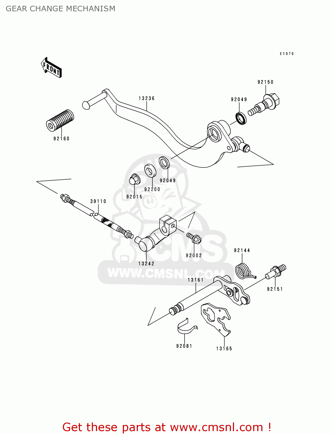 GEAR CHANGE MECHANISM BN125A1 ELIMINATOR 1998 EUROPE UK FR AR FG GR NR SD SP ST
