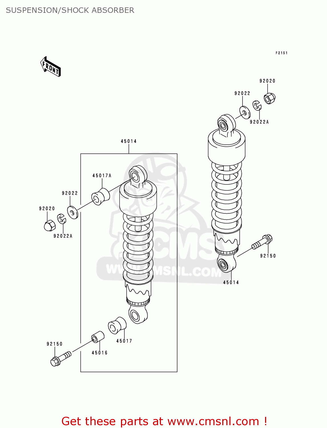 SUSPENSION/SHOCK ABSORBER BN125A1 ELIMINATOR 1998 EUROPE UK FR AR FG GR NR SD SP ST