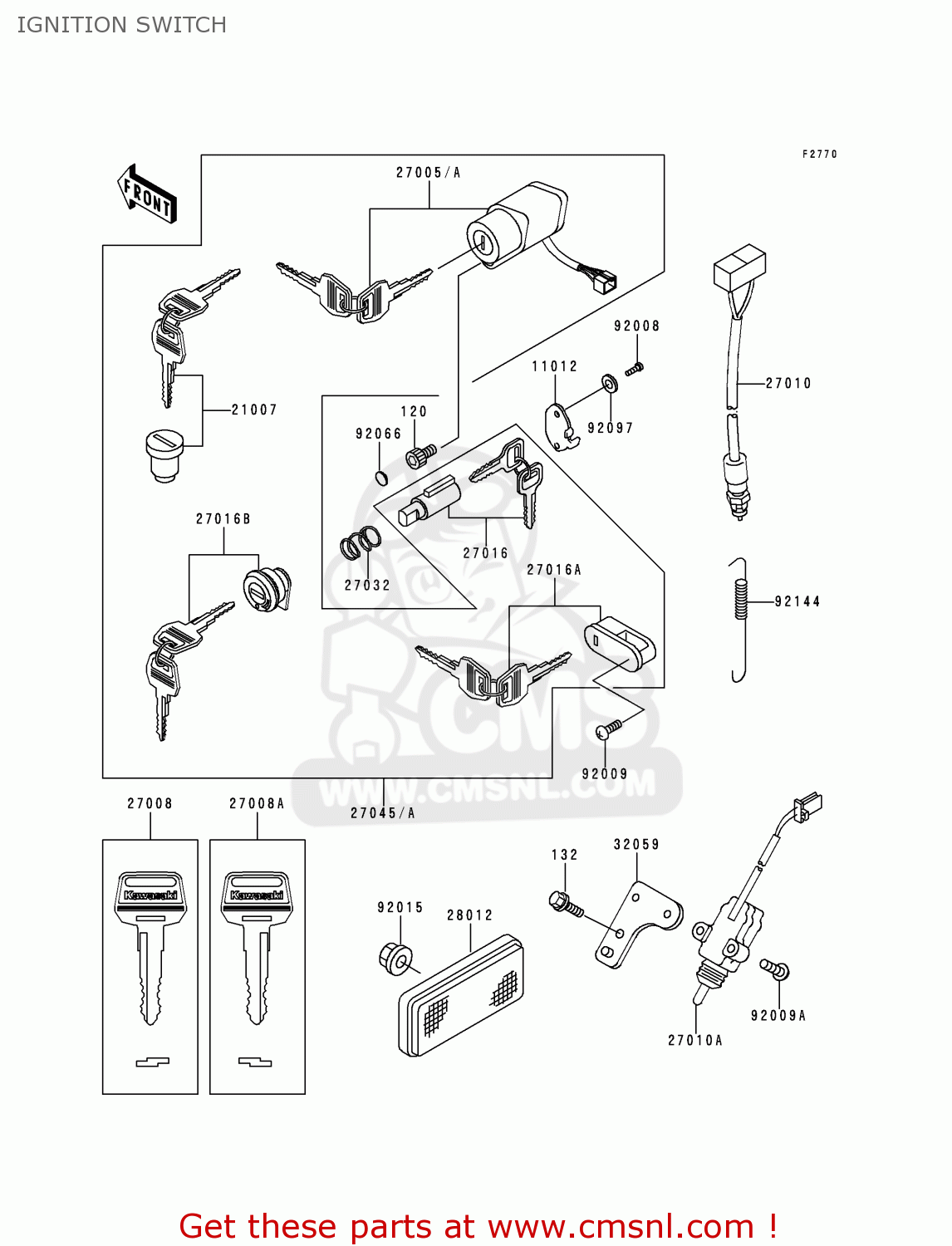 IGNITION SWITCH BN125A1 ELIMINATOR 1998 EUROPE UK FR AR FG GR NR SD SP ST