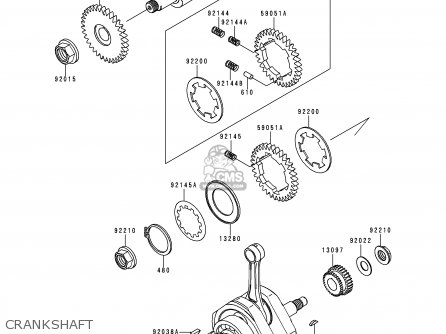 CRANKSHAFT - BN125A1 ELIMINATOR 1998 EUROPE UK FR AR FG GR NR SD SP ST