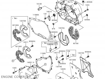 ENGINE COVER(S) - BN125A1 ELIMINATOR 1998 EUROPE UK FR AR FG GR NR SD SP ST